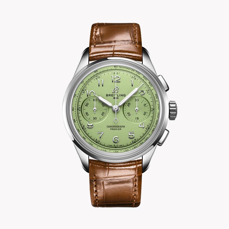 Breitling Premier B09 Chronograph 40 40mm, Mint Green Dial, Arabic Numerals_1