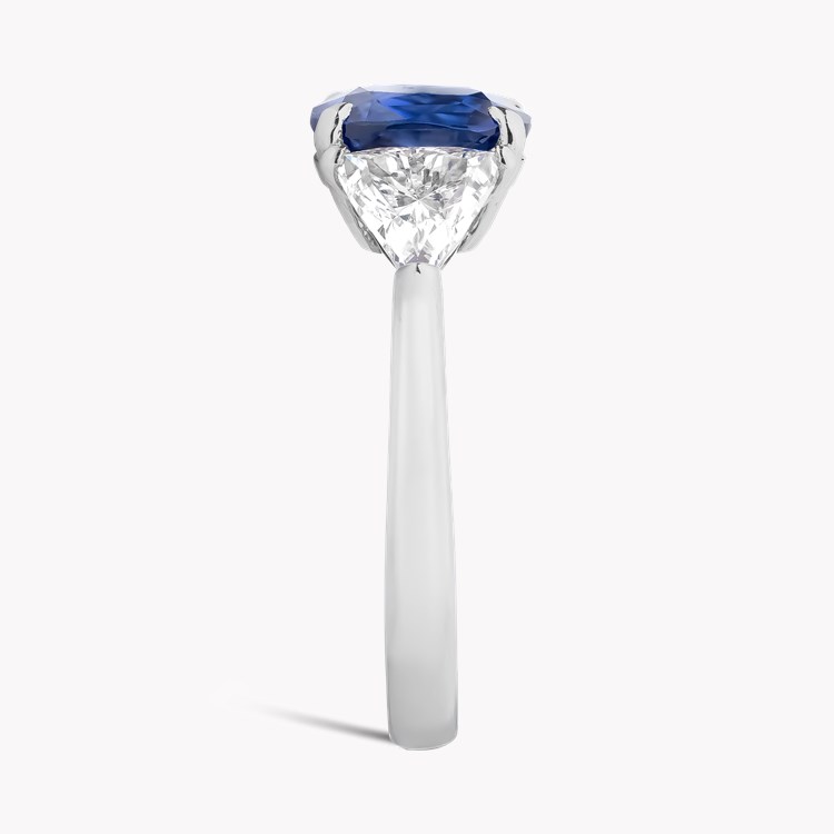 Cushion Cut 2.56ct Sri Lankan Sapphire and Diamond Ring Cushion Cut, Claw Set_4