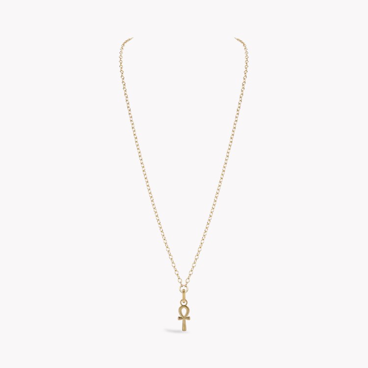 Small Ankh Cross Gold Pendant Charm _2