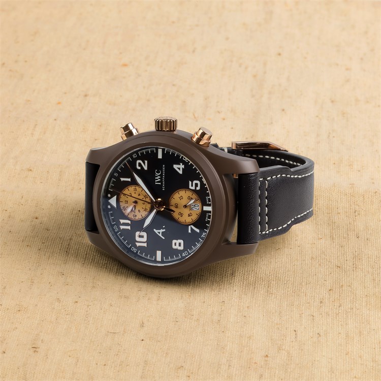 Pre-owned IWC Pilot's Chronograph 'The Last Flight' Edition 46mm,Brown Dial, Arabic & Baton Numerals_2