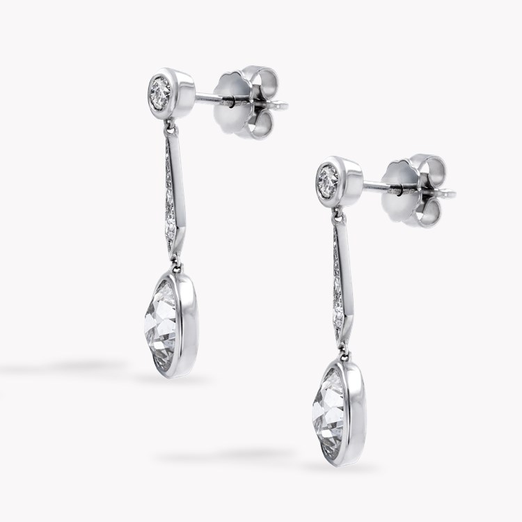 Diamond Drop Earrings Certified Old Cut Diamond Drop Earrings_2
