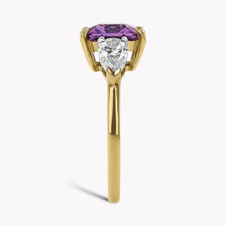 Octagonal Cut 3.54ct Madagascan Purplish-Pink Sapphire and Diamond Ring Octagonal Cut, Claw Set_4