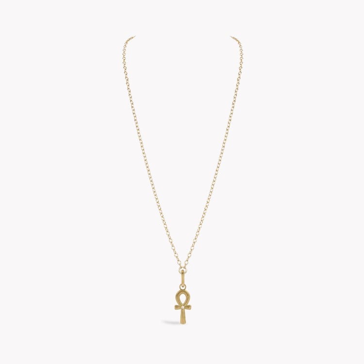 Ankh Cross Pearl Pendant Charm Cabochon Cut, Rubover Set_2