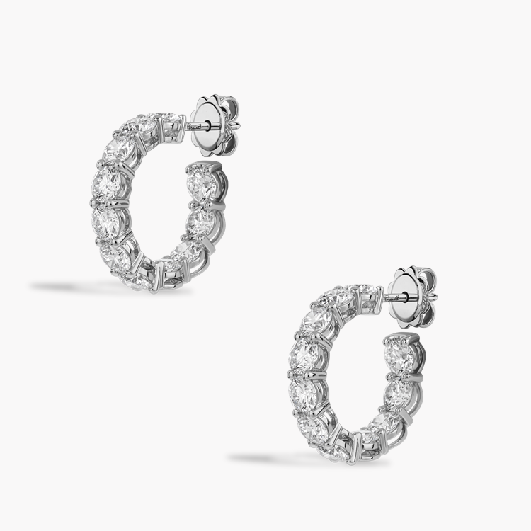 Brilliant Cut 5.50ct Diamond Hoop Earrings Brilliant cut, Claw set_3