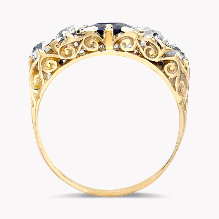 Brilliant Cut Sapphire and Diamond Ring 0.97CT in 18CT Yellow Gold Brilliant Cut, Five-Stone, Claw Set_3