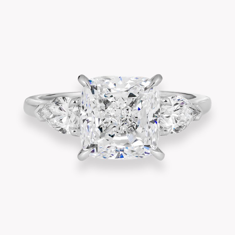 Cushion Cut 3.27ct Diamond Ring Modern Cushion Cut & Pear Shaped, Claw Set_2