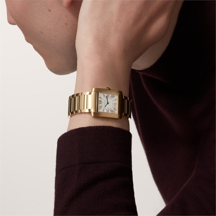 Cartier Tank Française Medium, Gold Dial, Roman Numerals_7