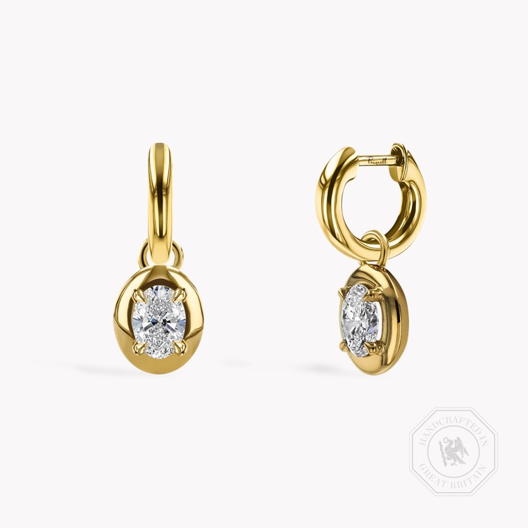 Skimming Stone 1.01ct Oval Diamond Hoop Drop Earrings Oval Cut, Claw Set_1