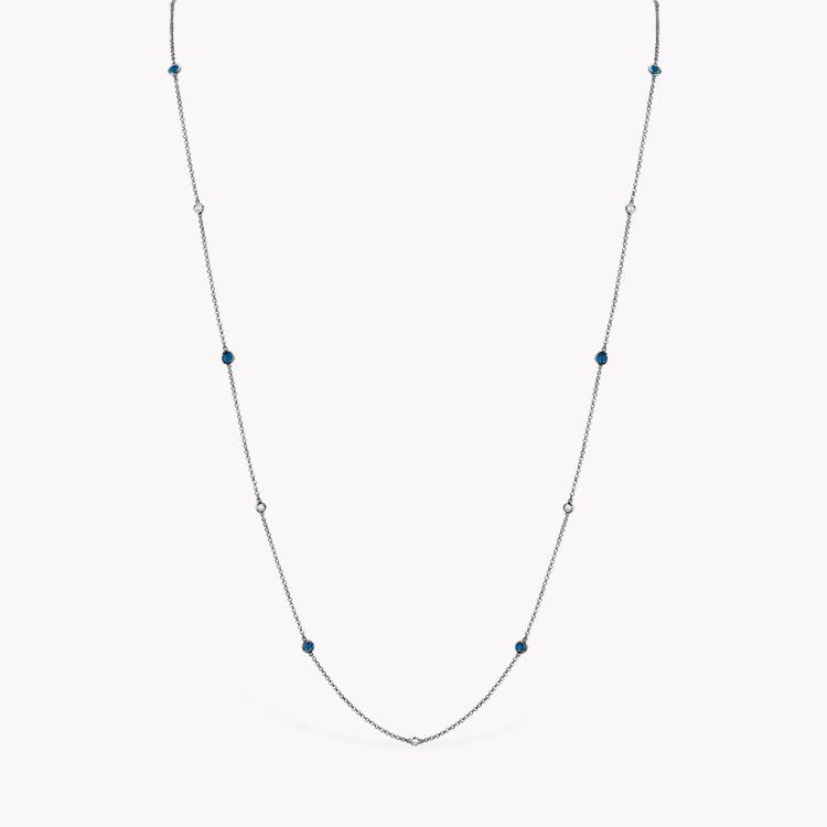 Sundance Sapphire and Diamond Necklace 2.24CT in 18CT White Gold Brilliant Cut, Spectacle Set_2