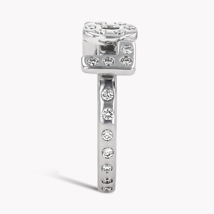 Contemporary Diamond & Ruby LOVE Ring Brilliant Cut, Rubover Set_4