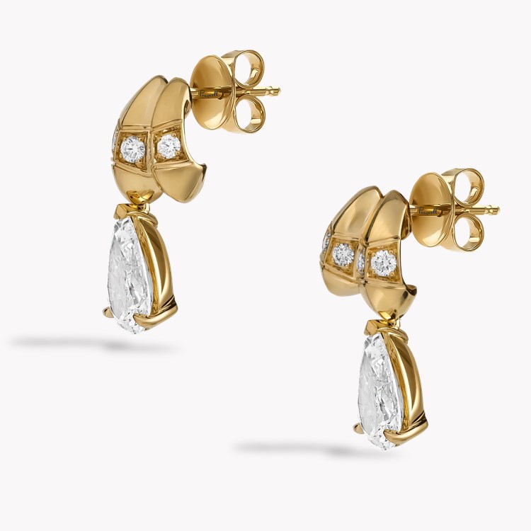 Origins Pear Shaped 4.03ct Diamond Drop Earrings Pear Shaped, Claw Set_2