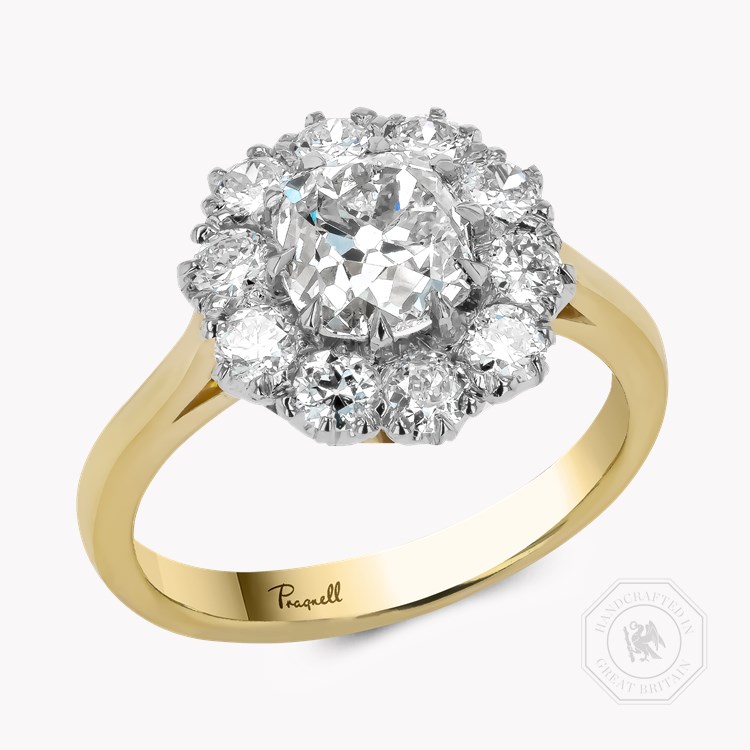 Coronet Old Cut 1.46ct Diamond Cluster Ring Old Cut, Claw Set_1