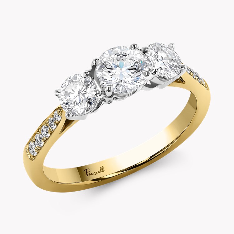 Duchess 1.00ct Diamond Three Stone Ring Brilliant cut, Claw set_1