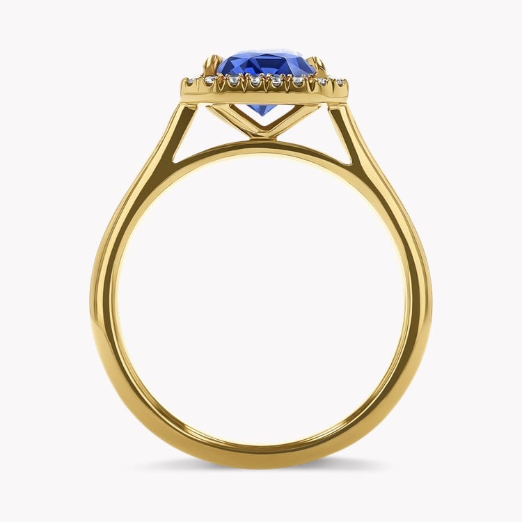 Cushion Cut 2.36ct Sri Lankan Sapphire and Diamond Ring Cushion Cut, Claw Set_3