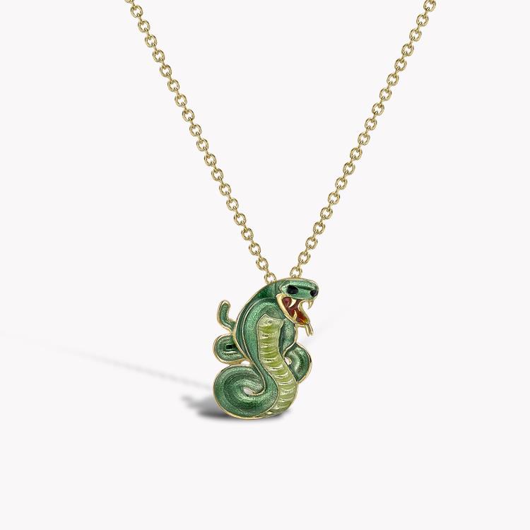 Zodiac Snake Pendant in 18ct Yellow Gold