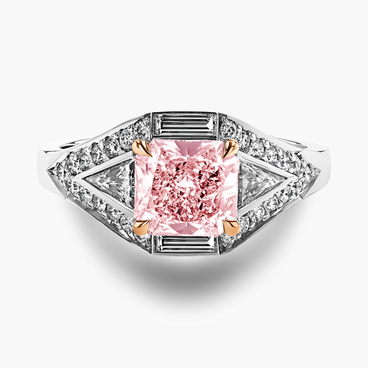 Masterpiece Astoria 1.28ct Fancy Orangy-Pink Diamond Ring Radiant Cut, Claw Set_2