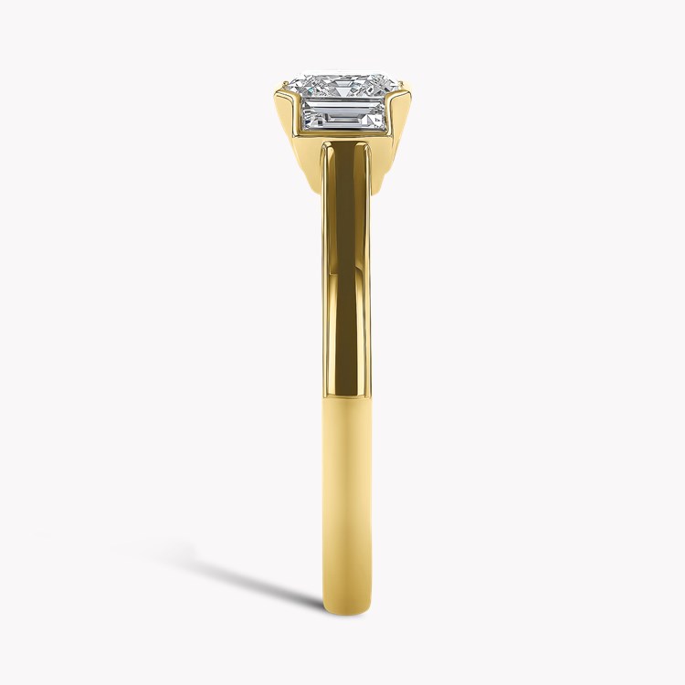 Kingdom 1.38ct Diamond Three Stone Ring Emerald Cut, Rubover Set_4