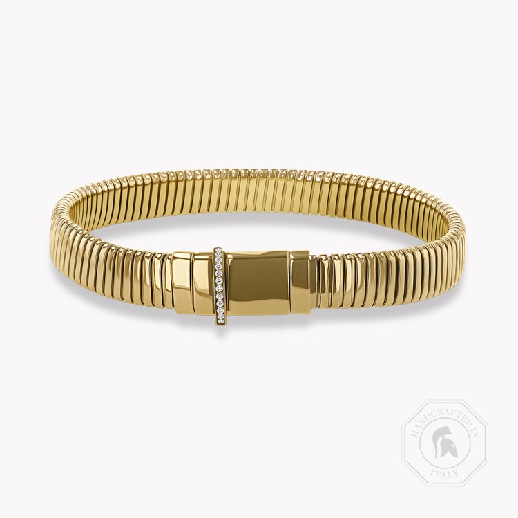 Fine Lines Flat Shape Bracelet    0.04ct in 18ct Yellow Gold