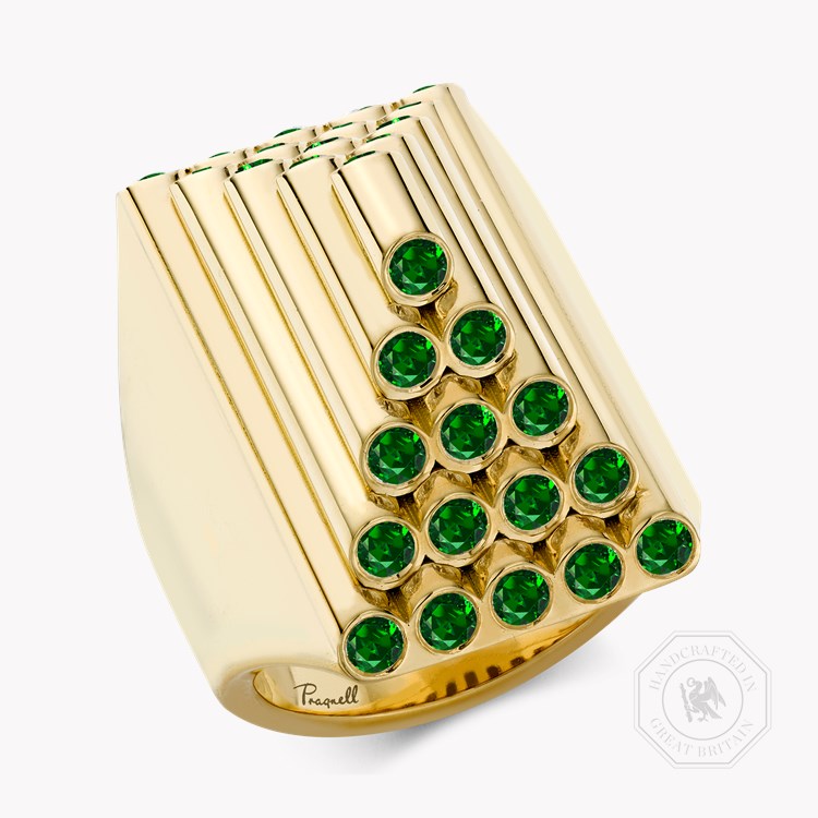 Eclipse 1.70ct Emerald Pyramid Ring Brilliant Cut, Rubover Set_1