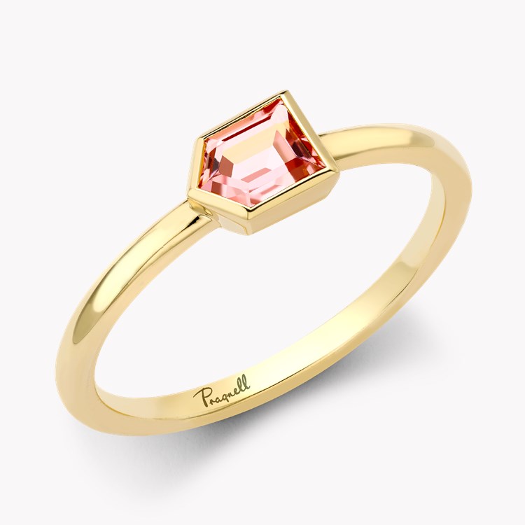 Lady Garden 0.42ct Pink Tourmaline Solitaire Ring   in 18ct Yellow Gold