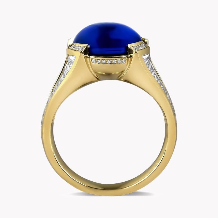 Masterpiece Cabochon Cut 11.60ct Sri Lankan Star Sapphire and Diamond Ring Cabochon, Calibre & Brilliant Cut, Claw & Channel Set_3