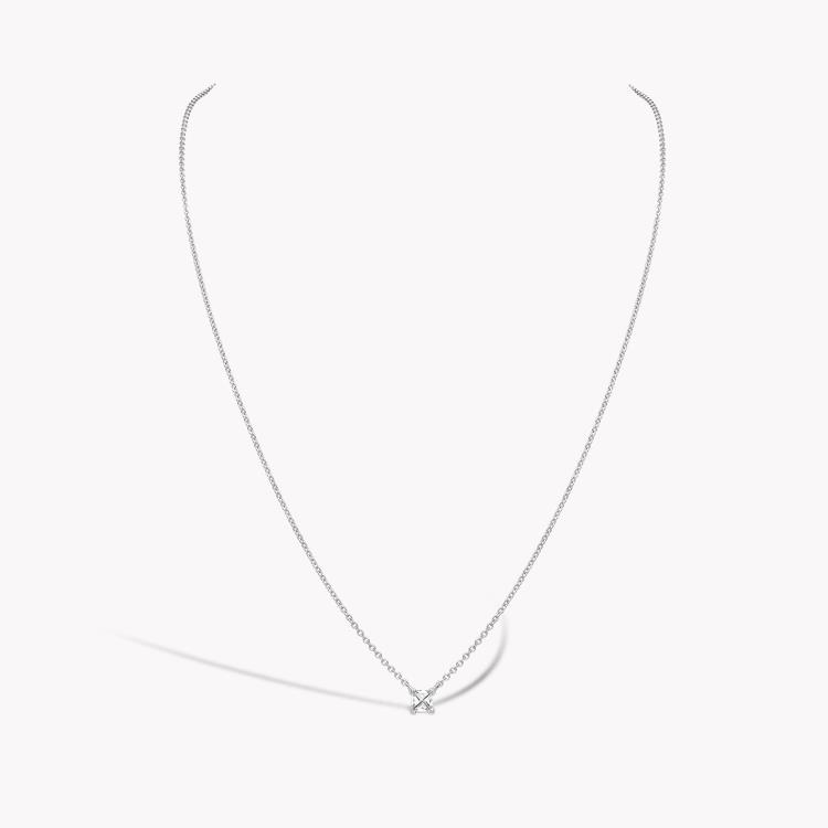 RockChic Diamond Solitaire Necklace Princess Cut, Claw Set_2
