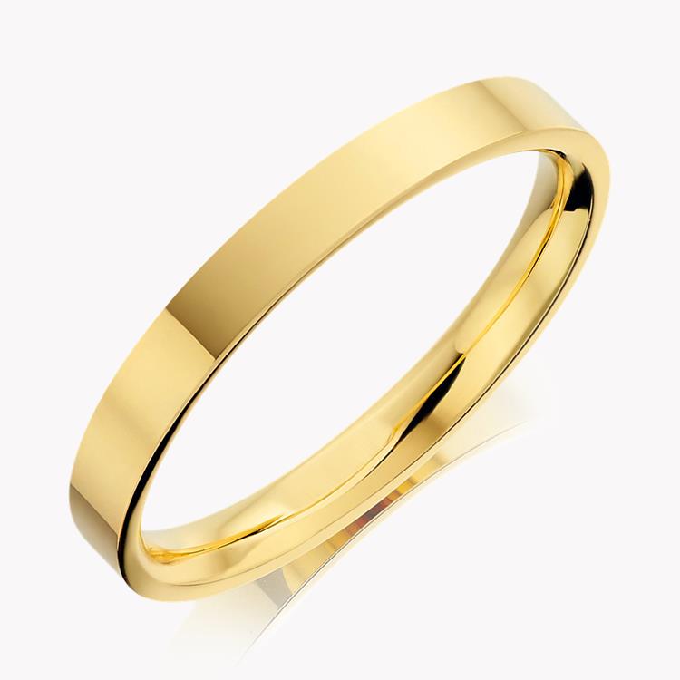 2.5mm Flat Court Wedding Ring in 18CT Yellow Gold _1
