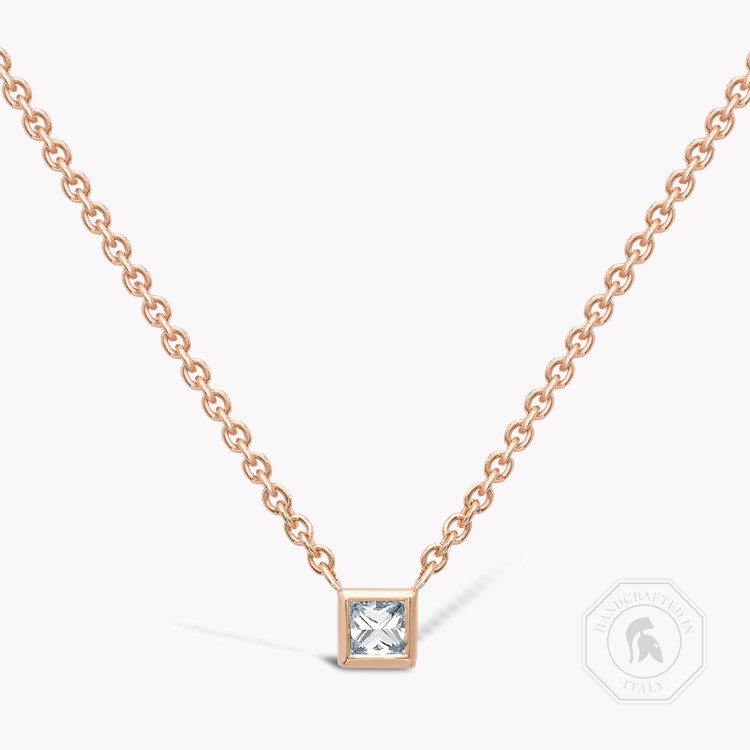 RockChic Diamond Solitaire Pendant Princess Cut, Rubover Set_1
