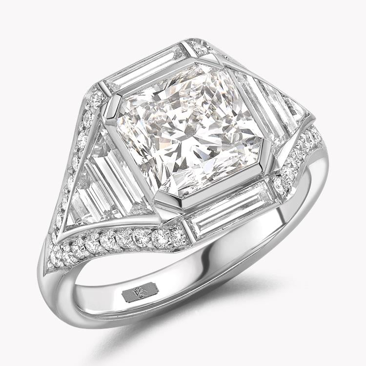Masterpiece Radiant Cut Diamond Ring 3.01CT in Platinum Radiant Cut with Diamond Shoulders_1