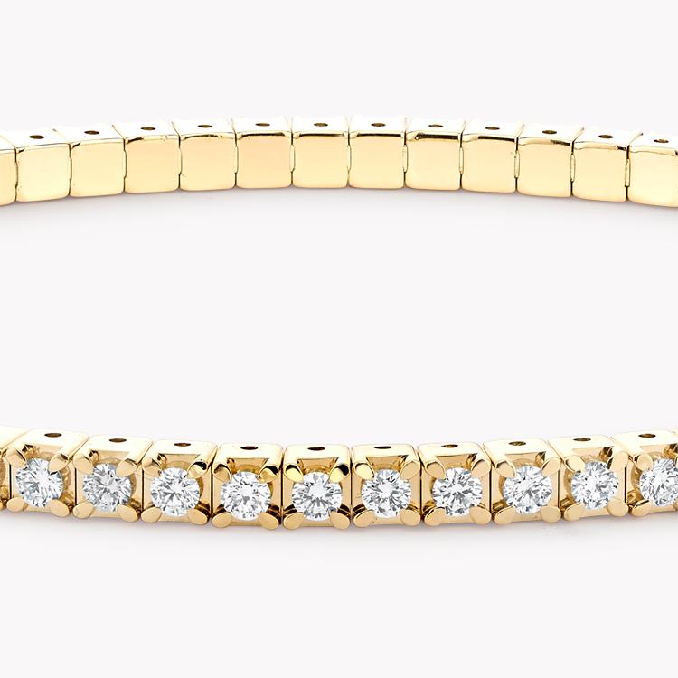 Expandable Diamond Bangle  2.24ct in Yellow Gold Brilliant Cut, Four Claw Set_2
