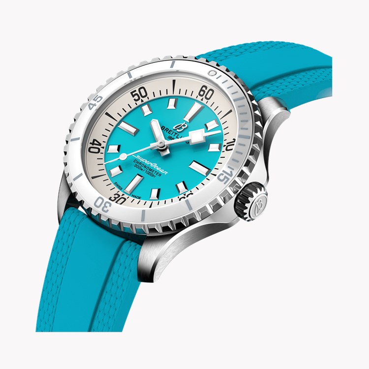 Breitling Superocean Automatic 36 36mm, Turquoise Dial, Baton Numerals_3