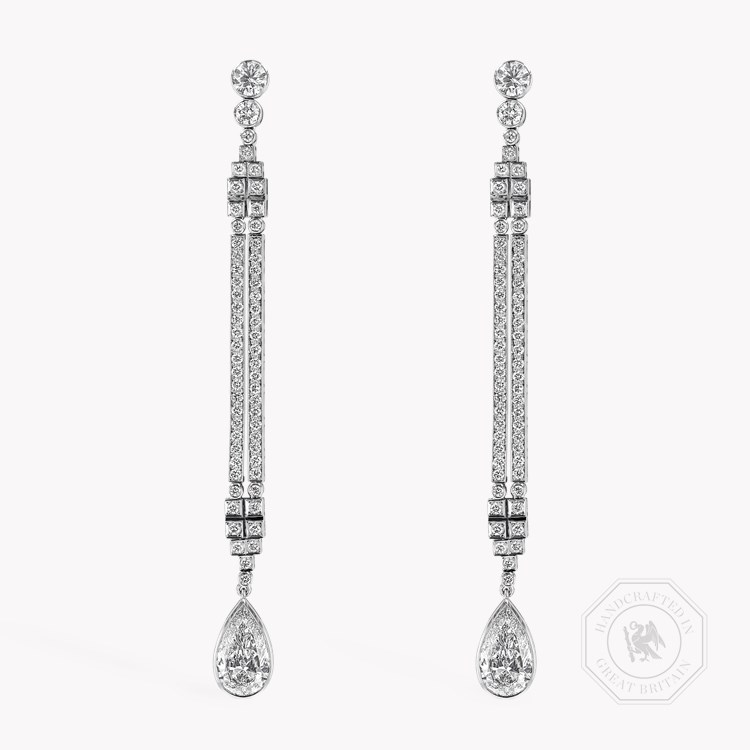 Masterpiece 4.03ct Articulated Diamond Drop Earrings Pearshape, Rubover Set_1