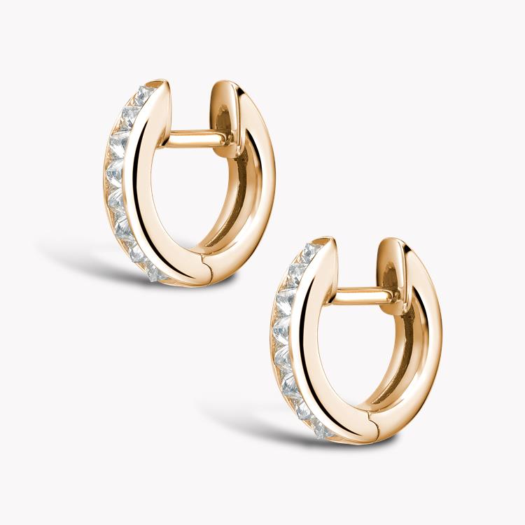 RockChic Diamond Hoop Earrings 0.33CT in Rose Gold Princess Cut, Channel Set_2