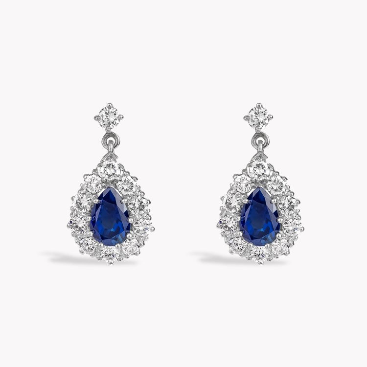 Pear Shaped Sapphire and Diamond Earrings Pear Shaped, Claw Set_1