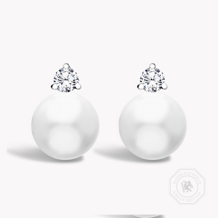 South Sea Pearl Earrings Stud Earrings with 0.70ct Diamonds_1