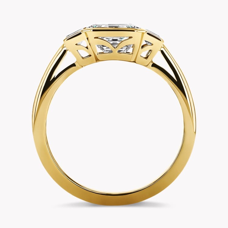 Kingdom 2.53ct Botswana Diamond Three Stone Ring Asscher Cut, Rubover Set_3