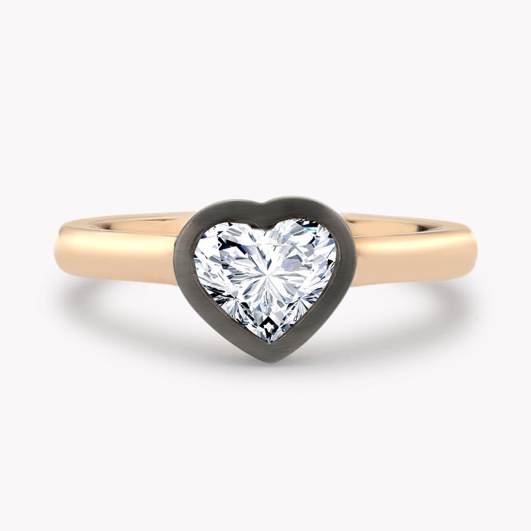 Legacy Collection Heart Shaped Diamond Ring  1.01ct in Rose and Blackened White Gold Heartshape & Brilliant Cut, Rubover Set_2