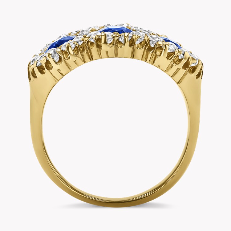 Old Cut Sapphire and Diamond Three Stone Ring Old Cut, Claw Set_3