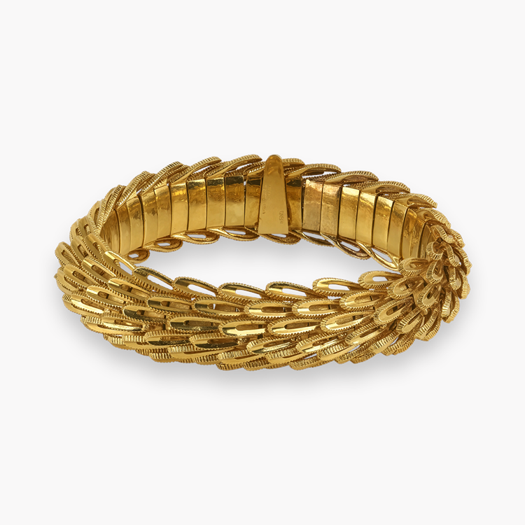 Victorian Feather Design Gold Bracelet _1