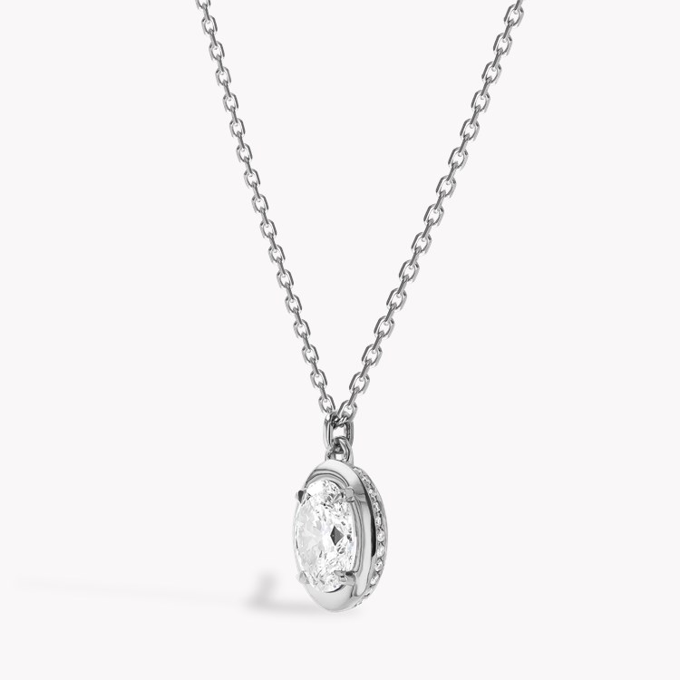 Skimming Stone 1.70ct Diamond Pendant Oval Cut, Claw Set_2