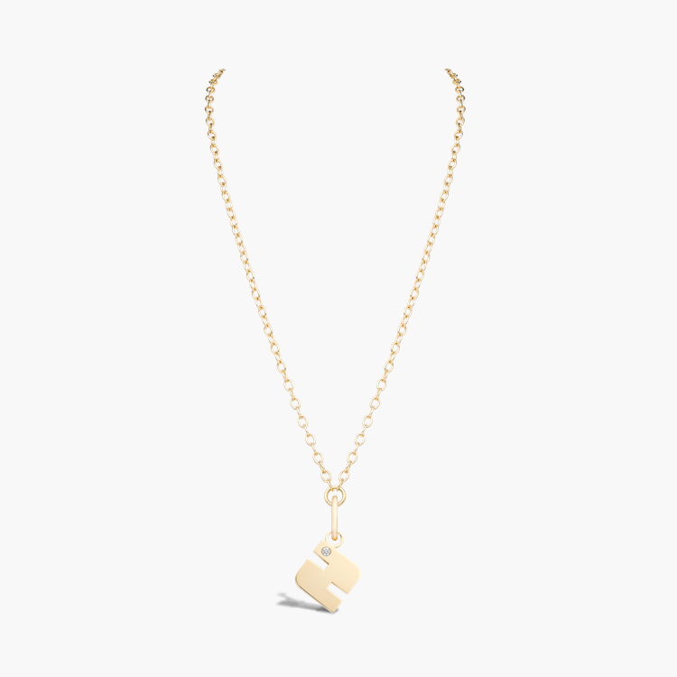 Letter Z Diamond Pendant Charm Brilliant Cut, Rubover Set_2