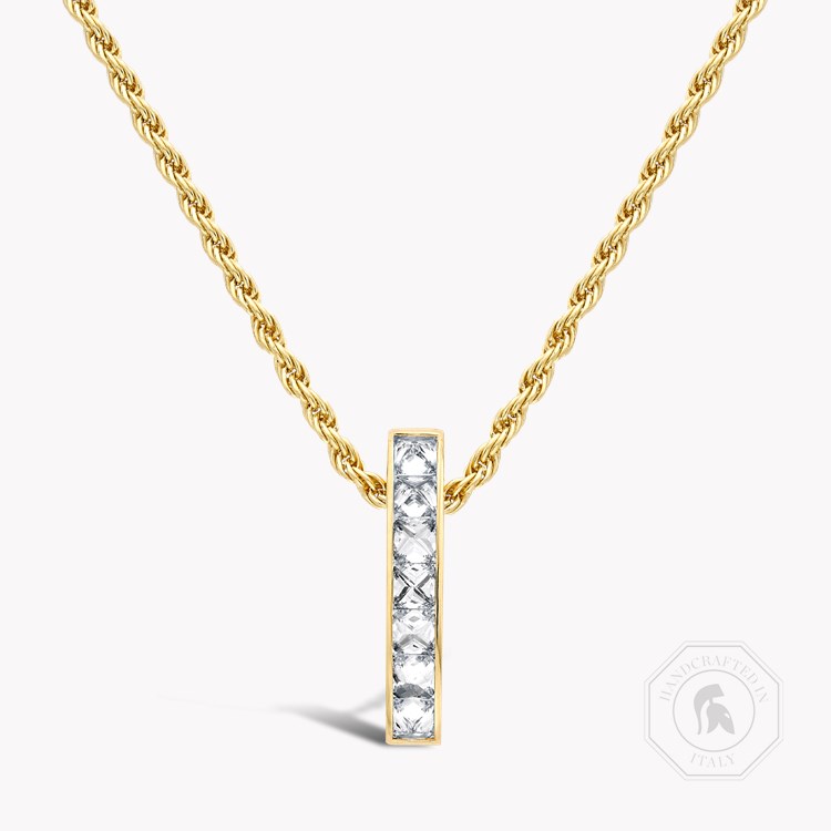 RockChic Diamond Bar Pendant Princess Cut, Channel Set_1