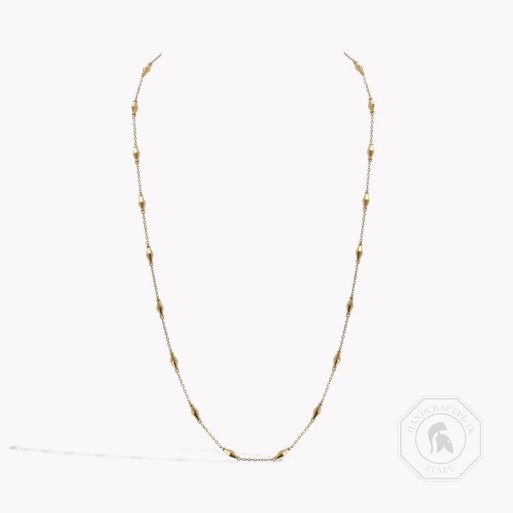 Mini-Cleopatra Gold Faceted Barrel Link Chain 60cm Necklace    in 18ct Yellow Gold