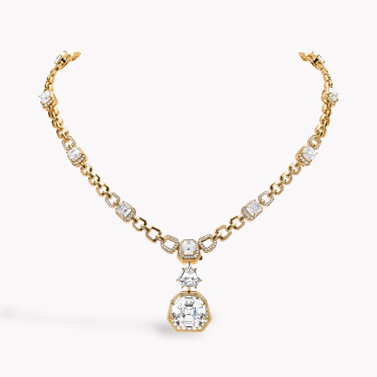 Masterpiece Asscher Cut 10.02ct Diamond Artemis Link Necklace   in 18ct Yellow Gold