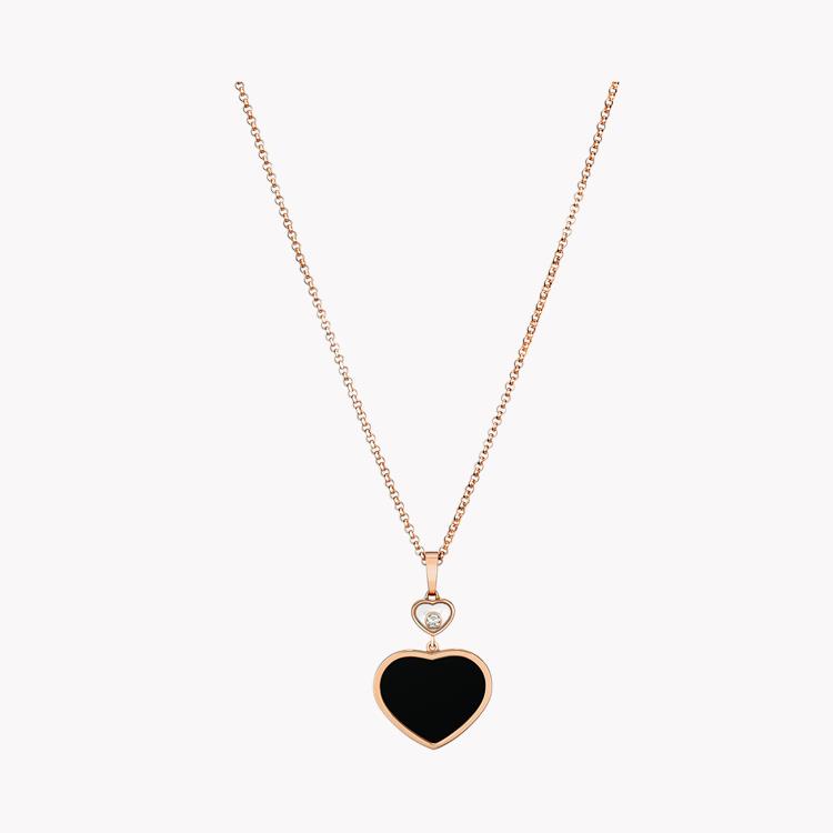 Chopard Happy Hearts Black Onyx and Diamond Pendant Brilliant Cut, Rub Over Set_2