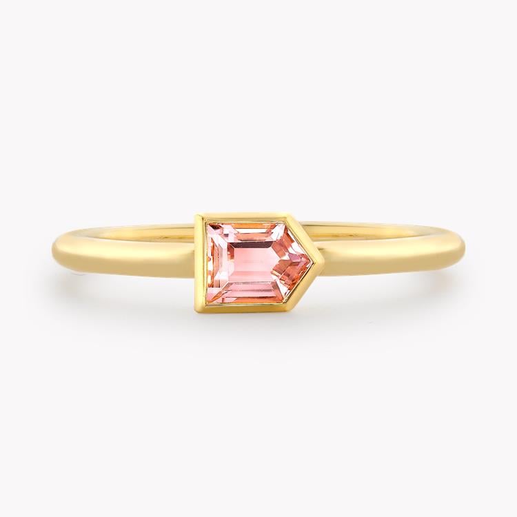 Lady Garden 0.42ct Pink Tourmaline Solitaire Ring Bullet Cut, Rubover Set_2