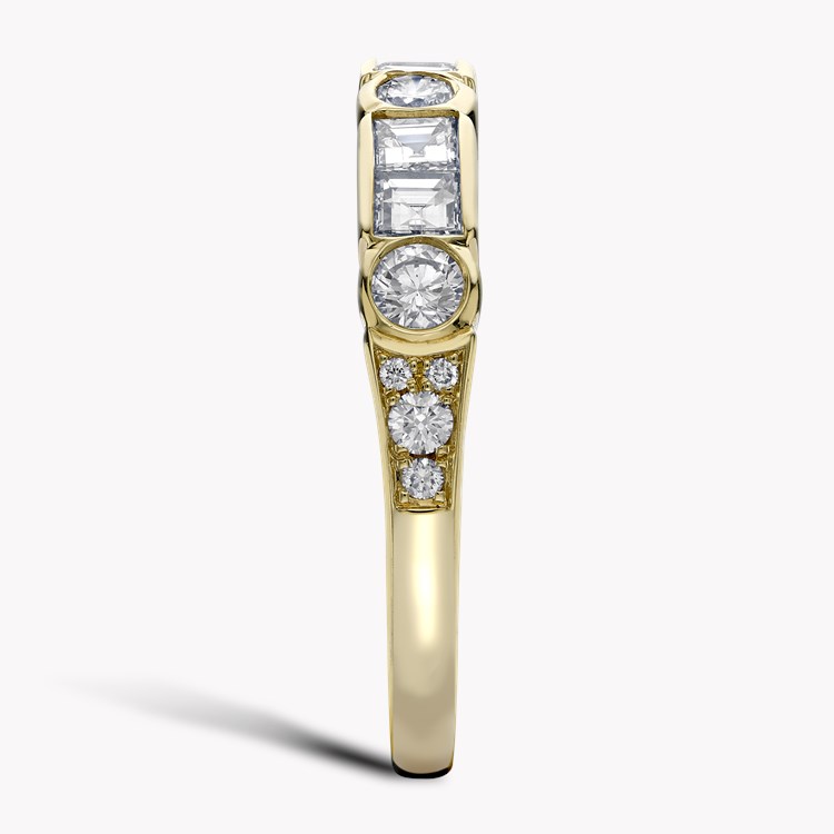 Antrobus 0.82ct Diamond Half Eternity Ring Carré Cut, Rubover Set_4