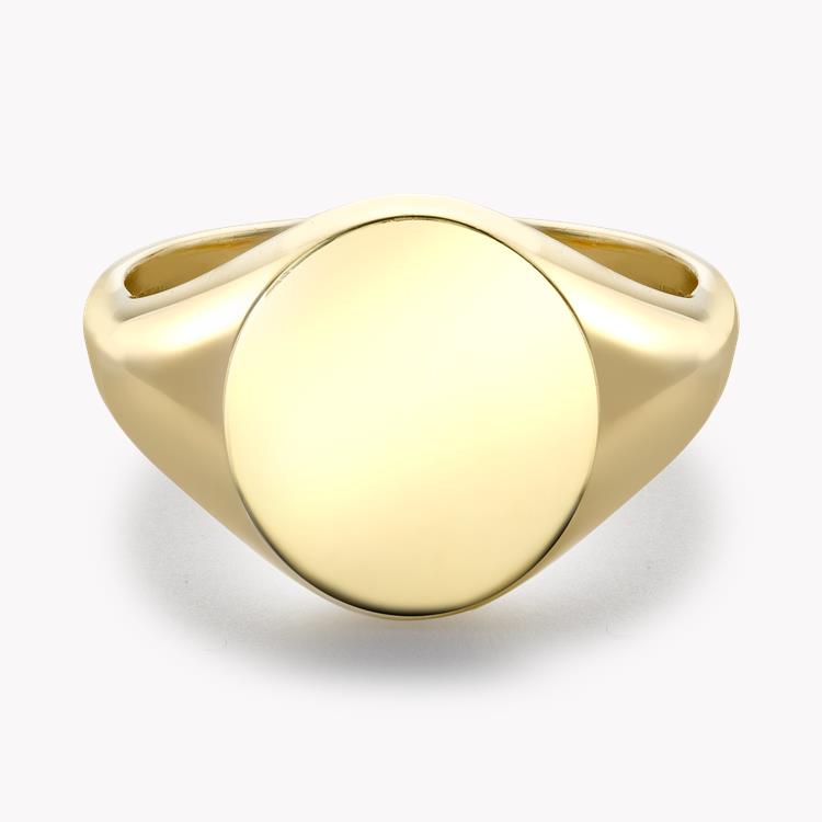 Plain Oval Signet Ring in 18CT Yellow Gold _2