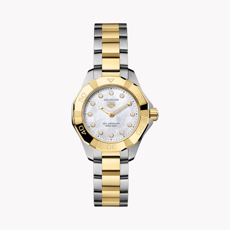 Tag Heuer Aquaracer Professional 100 Solargraph 28mm, Mother of Pearl dial, Diamond numerals_1