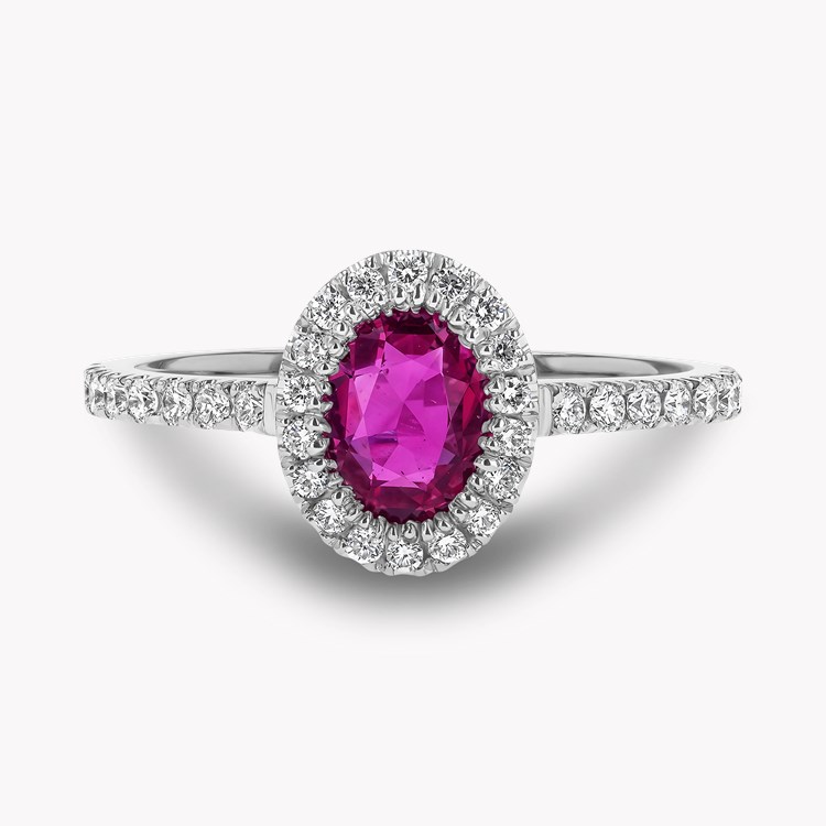 Oval Cut 0.80ct Ruby and Diamond Ring Oval &  Brilliant Cut, Claw Set_2